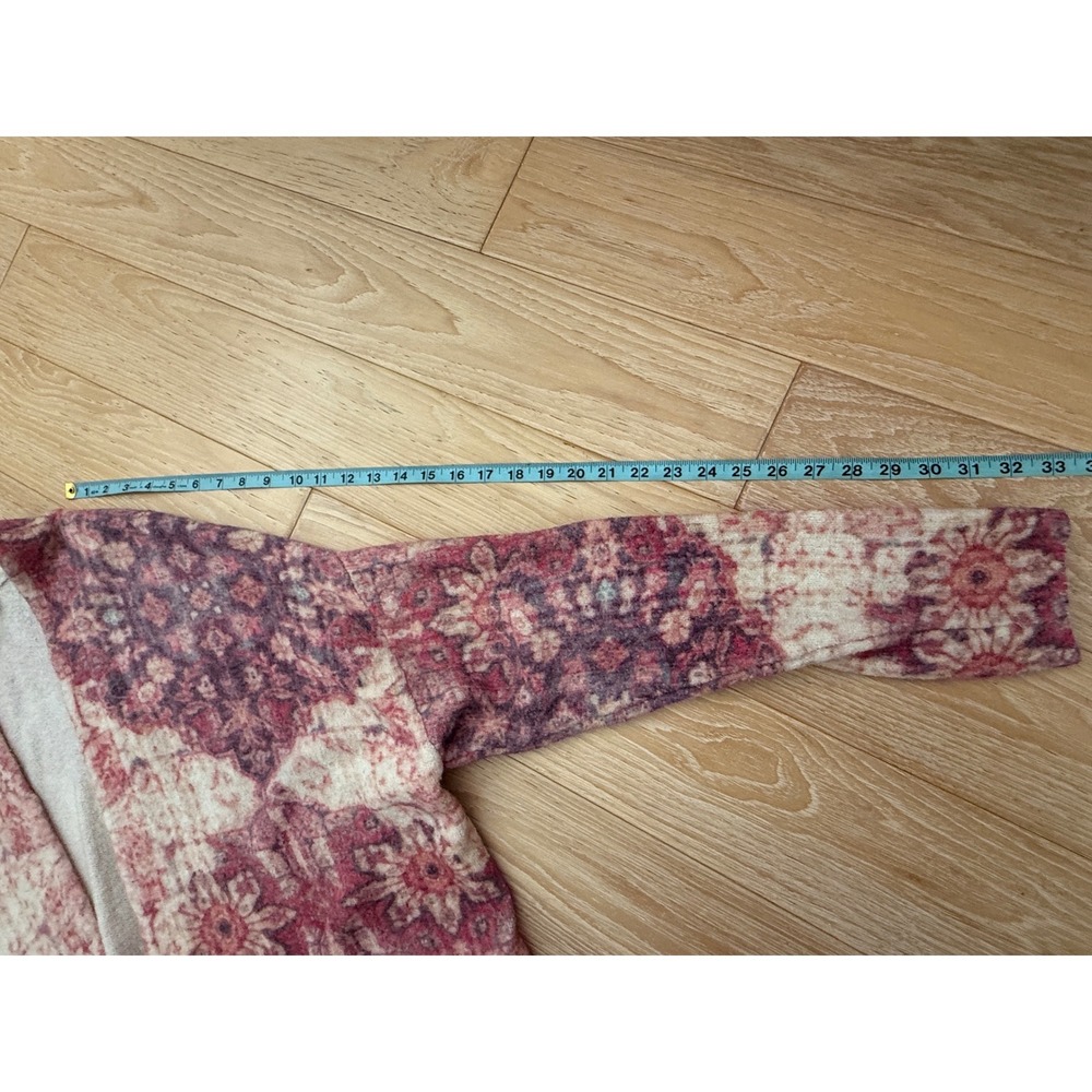 ANTHROPOLOGIE Women Wool Alpaca Floral Open Cardigan Size Extra Large Boho Cozy - Picture 6 of 8